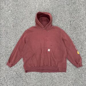 Carhartt Vintage Men's Burgundy and Red Hoodie
